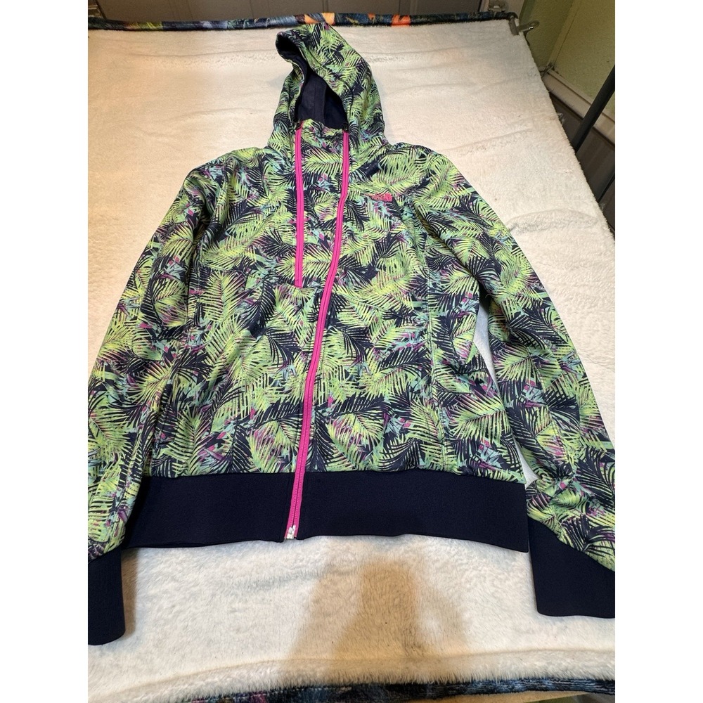 The North Face Women's Hoodie Medium Tropical Thatch Print Full Zip Sweatshirt